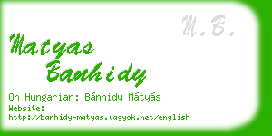 matyas banhidy business card